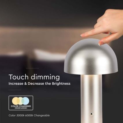 LED Dimbare oplaadbare touch tafellamp LED/1W/5V 3000-6000K 1800 mAh goud