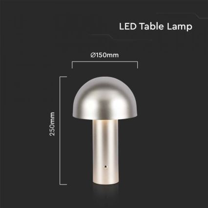 LED Dimbare oplaadbare touch tafellamp LED/1W/5V 3000-6000K 1800 mAh goud