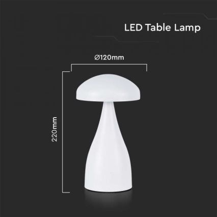 LED Dimbare oplaadbare touch tafellamp LED/1W/5V 3000-6000K 1800 mAh wit