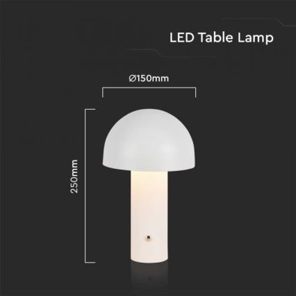 LED Dimbare oplaadbare touch tafellamp LED/1W/5V 3000-6000K 1800 mAh wit