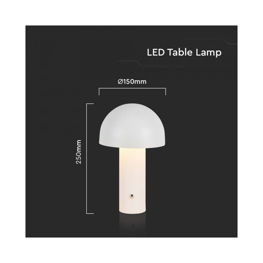LED Dimbare oplaadbare touch tafellamp LED/1W/5V 3000-6000K 1800 mAh wit