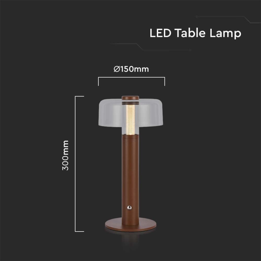 LED Dimbare oplaadbare touch tafellamp LED/1W/5V 3000K 1800 mAh bruin