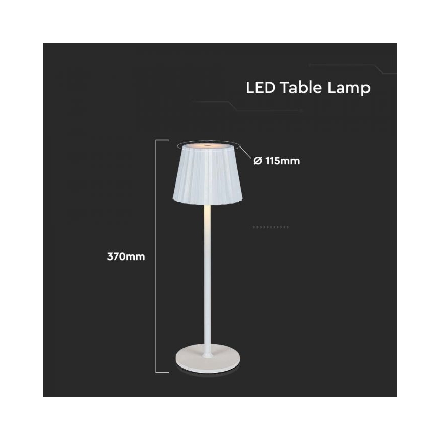 LED Dimbare oplaadbare touch tafellamp LED/4W/5V 3000-6000K 1800 mAh wit