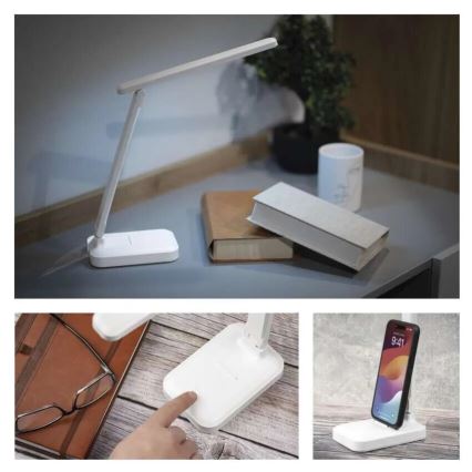 LED Dimbare oplaadbare tafellamp LED/5W/3,7V 3000K/4000K/6500K 800mAh wit