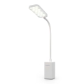 LED-dimbare oplaadbare tafellamp met aanraakbediening, flexibele arm en klem, 5W LED / 1200 mAh, wit