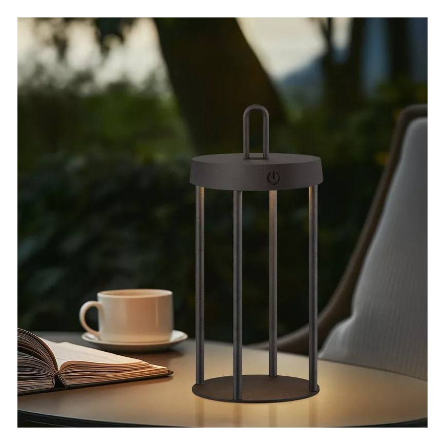 LED dimbare oplaadbare buitentafellamp met aanraakbediening GENTLE LED/1,5W/3,7V 3000 mAh IP44 zwart