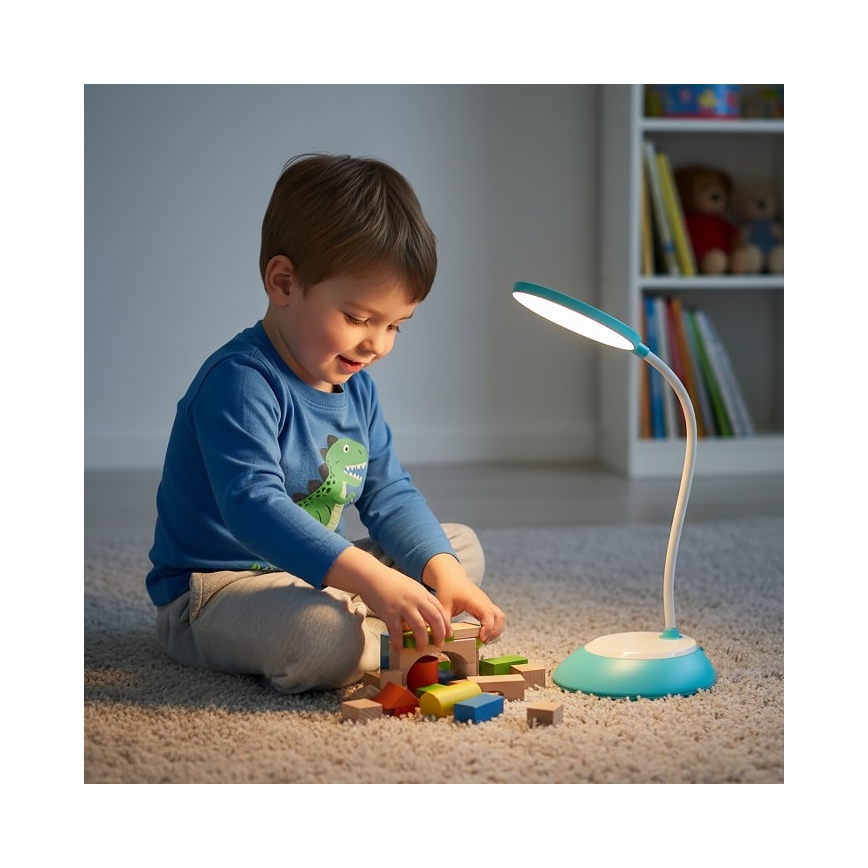 LED Dimbare oplaadbare tafellamp VISUA LED/5W/5V 3000-5000K 1200 mAh blauw