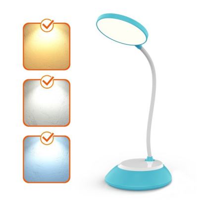 LED Dimbare oplaadbare tafellamp VISUA LED/5W/5V 3000-5000K 1200 mAh blauw