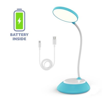 LED Dimbare oplaadbare tafellamp VISUA LED/5W/5V 3000-5000K 1200 mAh blauw