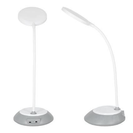 LED Dimbare oplaadbare tafellamp VISUA LED/5W/5V 3000-5000K 1200 mAh grijs