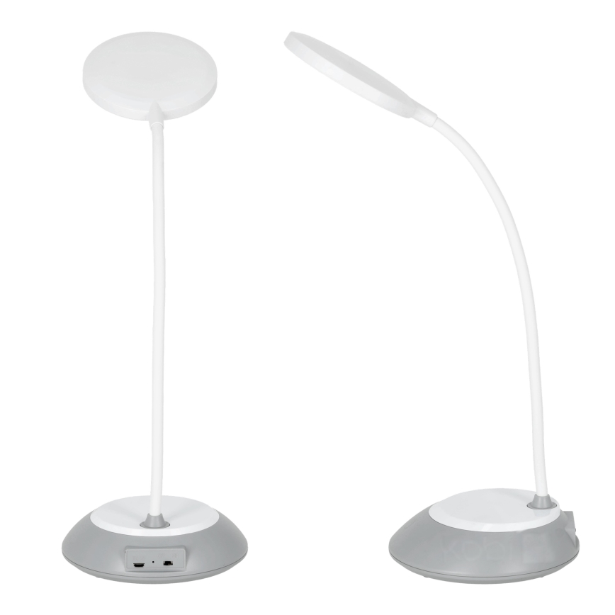 LED Dimbare oplaadbare tafellamp VISUA LED/5W/5V 3000-5000K 1200 mAh grijs