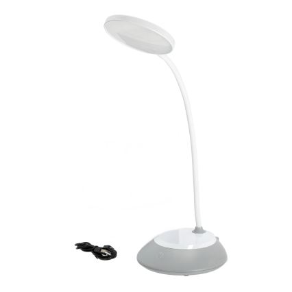 LED Dimbare oplaadbare tafellamp VISUA LED/5W/5V 3000-5000K 1200 mAh grijs