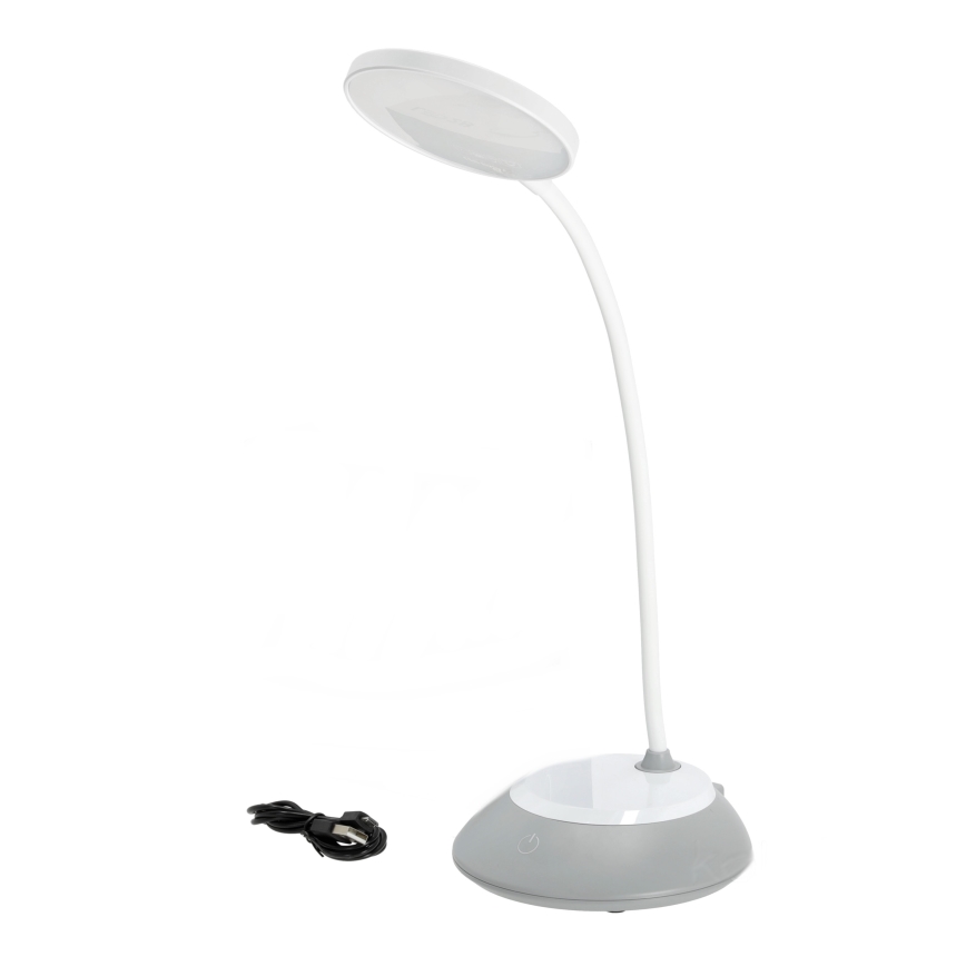 LED Dimbare oplaadbare tafellamp VISUA LED/5W/5V 3000-5000K 1200 mAh grijs