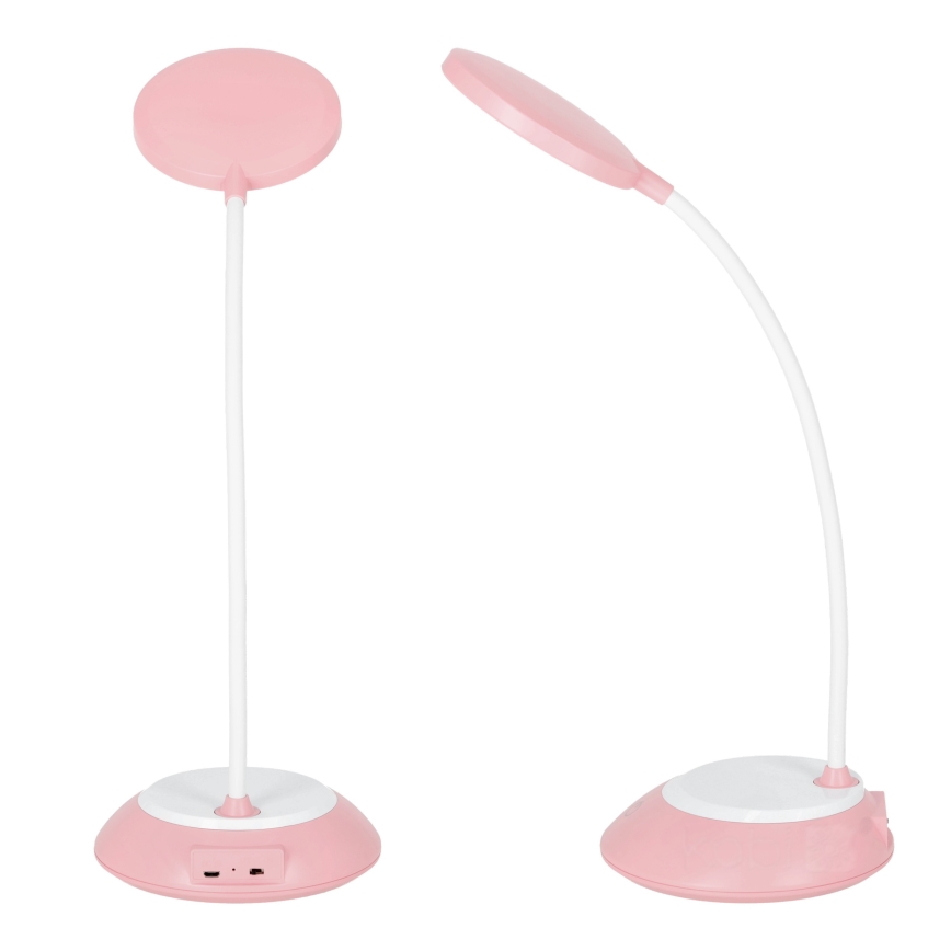LED Dimbare oplaadbare tafellamp VISUA LED/5W/5V 3000-5000K 1200 mAh roze