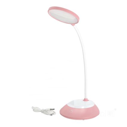 LED Dimbare oplaadbare tafellamp VISUA LED/5W/5V 3000-5000K 1200 mAh roze