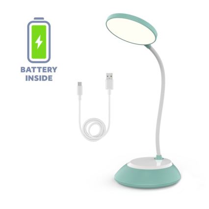 LED Dimbare oplaadbare tafellamp VISUA LED/5W/5V 3000-5000K 1200 mAh turquoise