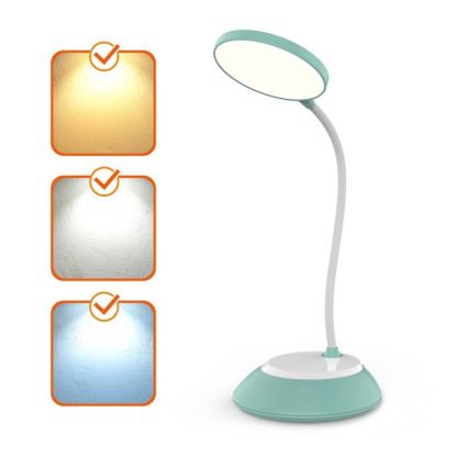 LED Dimbare oplaadbare tafellamp VISUA LED/5W/5V 3000-5000K 1200 mAh turquoise