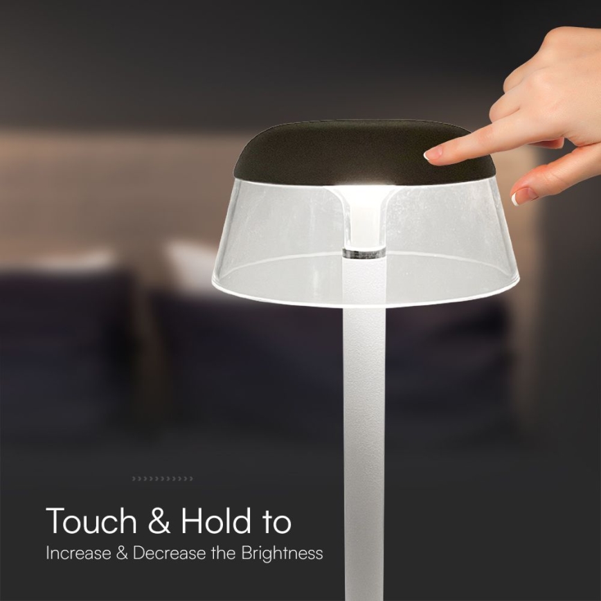 LED Dimbare oplaadbare touch tafellamp LED/3W/5V 3000-6000K 1800 mAh wit