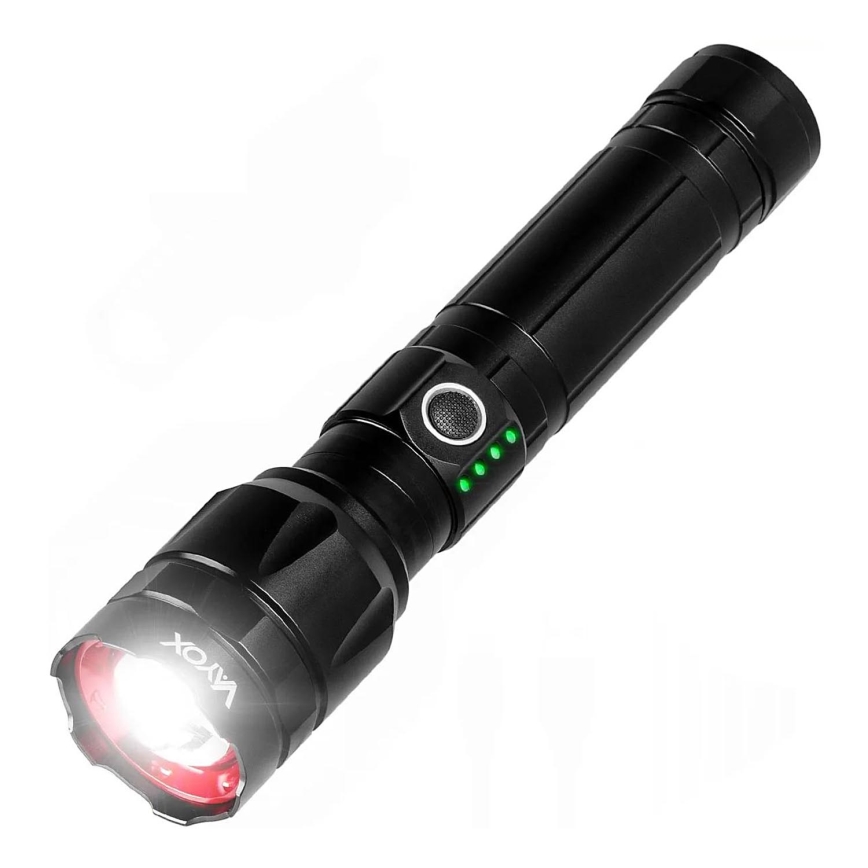 LED Dimbare oplaadbare zaklamp met powerbank Functie LED/30W/5V IPX5 1060 glanzend 5000 mAh
