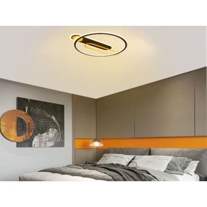 LED Dimbaar Plafondlamp LED/60W/230V 3000-6500K zwart + afstandsbediening