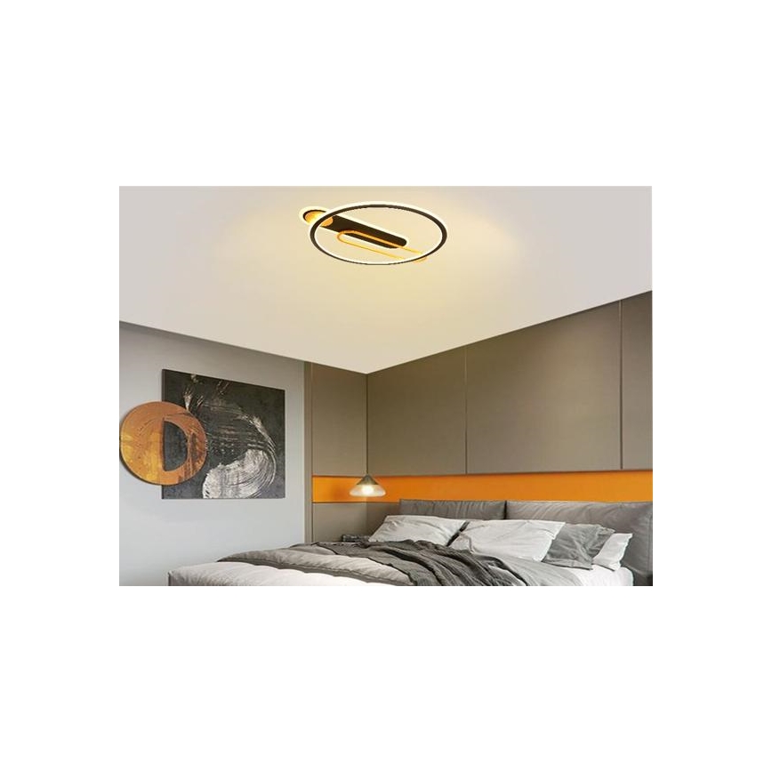 LED Dimbaar Plafondlamp LED/60W/230V 3000-6500K zwart + afstandsbediening