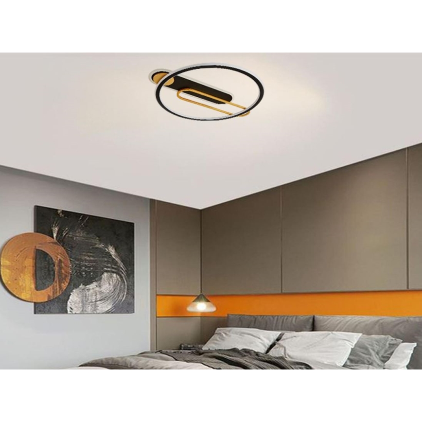 LED Dimbaar Plafondlamp LED/60W/230V 3000-6500K zwart + afstandsbediening