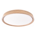 LED-dimbare plafondlamp ILVI LED/30W/230V 2700-6500K Ø 40 cm houtdecor + afstandsbediening