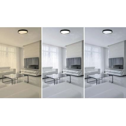 LED-dimbare plafondlamp ILVI LED/45W/230V 2700–6500K Ø 50 cm zwart/messing + afstandsbediening