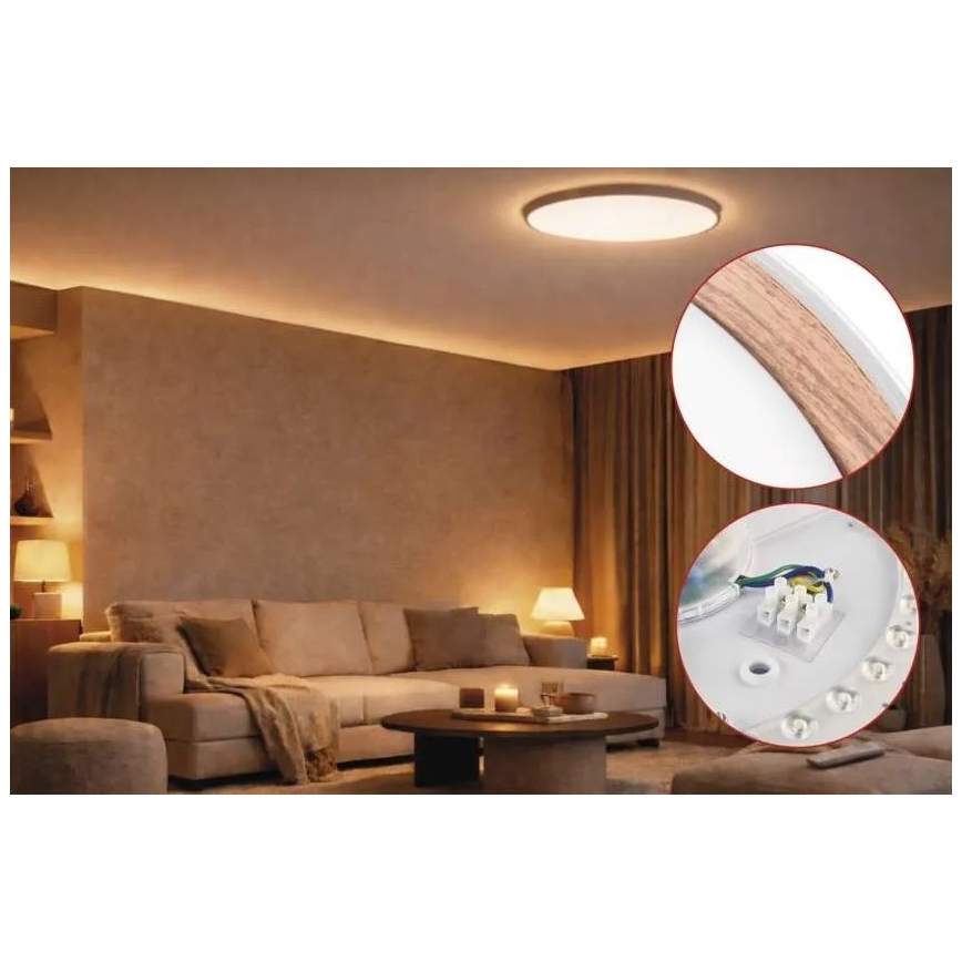 Dimbare LED plafondlamp ILVI LED/45W/230V 2700-6500K Ø 50 cm wit/beige + afstandsbediening