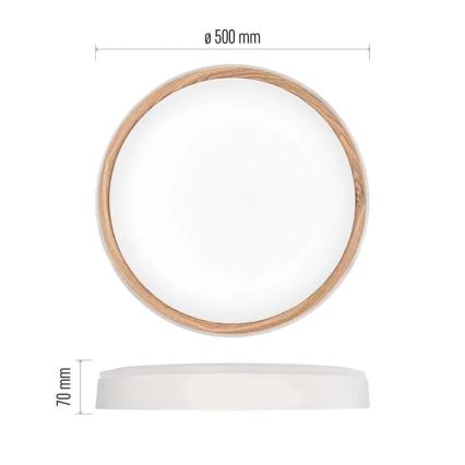 Dimbare LED plafondlamp ILVI LED/45W/230V 2700-6500K Ø 50 cm wit/beige + afstandsbediening
