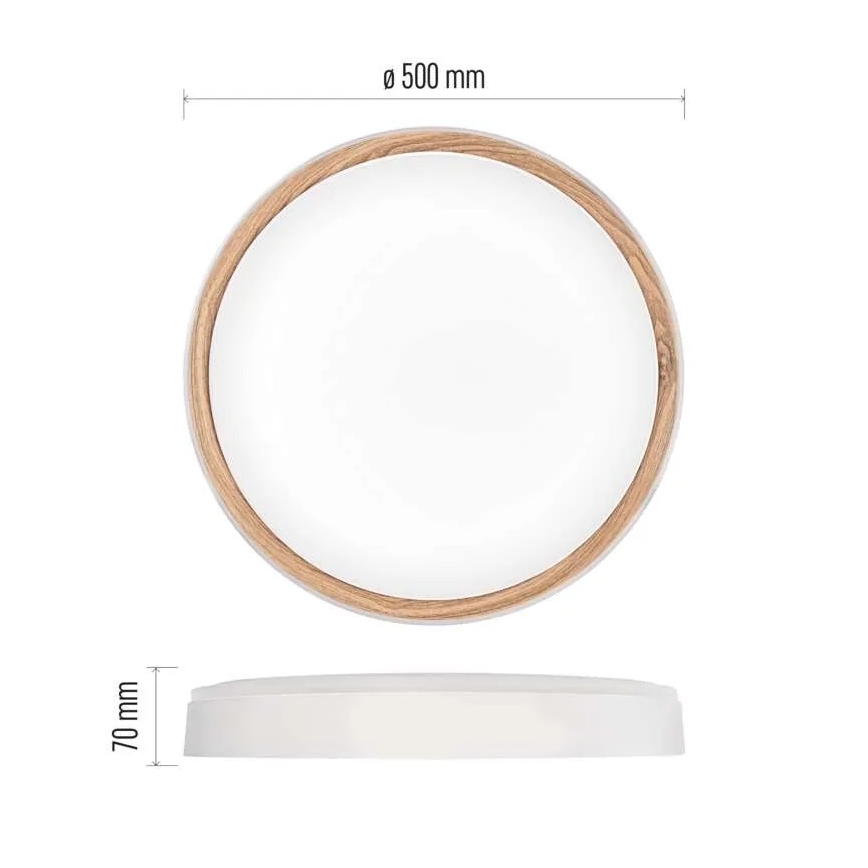 Dimbare LED plafondlamp ILVI LED/45W/230V 2700-6500K Ø 50 cm wit/beige + afstandsbediening