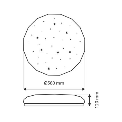 LED Dimbaar Plafondlamp INDUS LED/60W/230V 2700-6500K Ø 58 cm + afstandsbediening