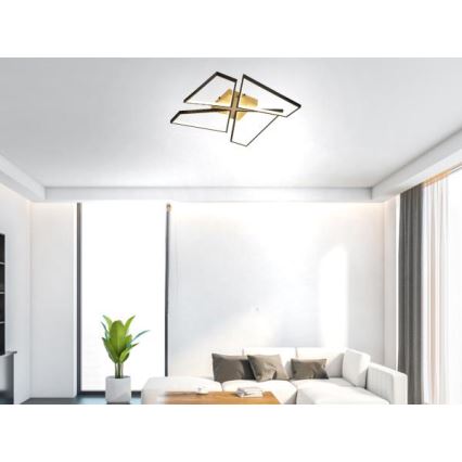 LED Dimbaar Plafondlamp LED/115W/230V 3000-6500K bruin/zwart + afstandsbediening