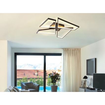 LED Dimbaar Plafondlamp LED/115W/230V 3000-6500K zwart + afstandsbediening