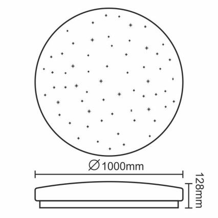 LED dimbare plafondlamp LED/150W/230V + afstandsbediening