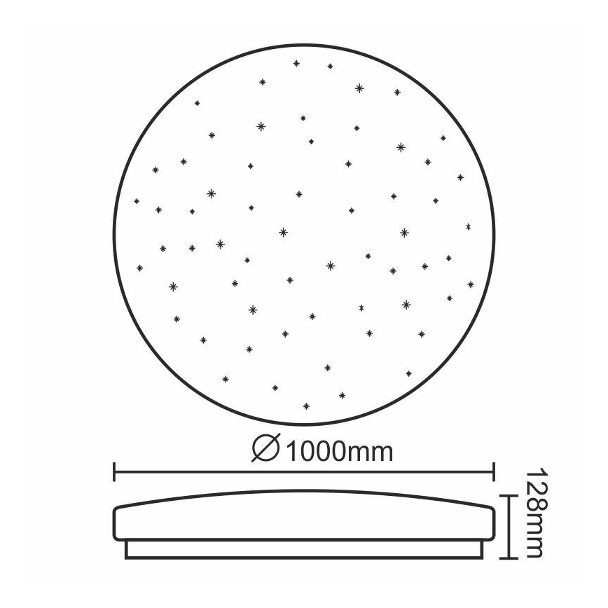 LED dimbare plafondlamp LED/150W/230V + afstandsbediening