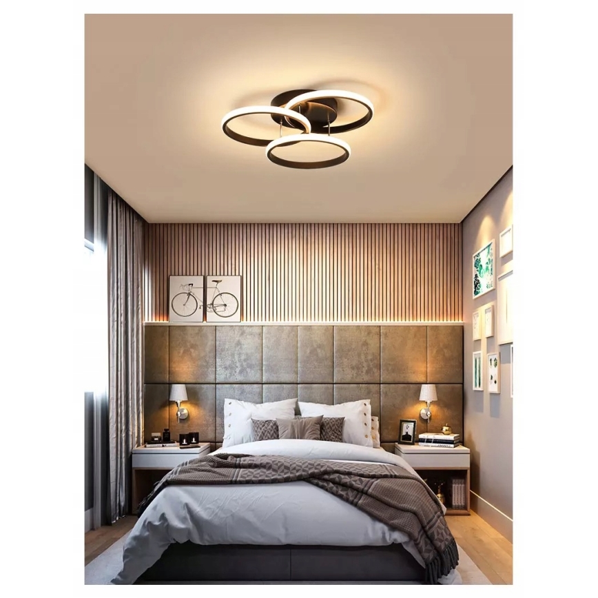LED-dimbare plafondlamp LED/70W/230V 3000-6500K zwart + afstandsbediening