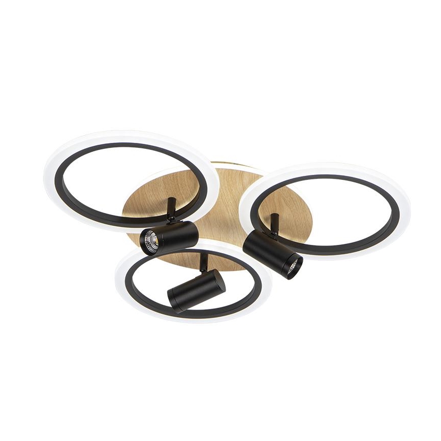 LED Dimbaar plafondlamp LED/70W/230V 3000-6500K zwart/bruin + afstandsbediening
