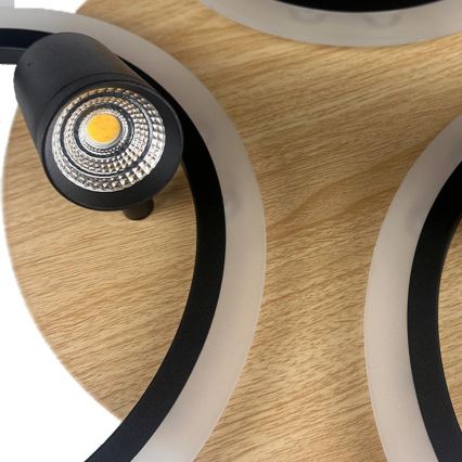 LED Dimbaar plafondlamp LED/70W/230V 3000-6500K zwart/bruin + afstandsbediening