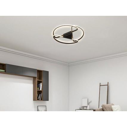 LED Dimbaar Plafondlamp LED/75W/230V 3000-6500K zwart + afstandsbediening
