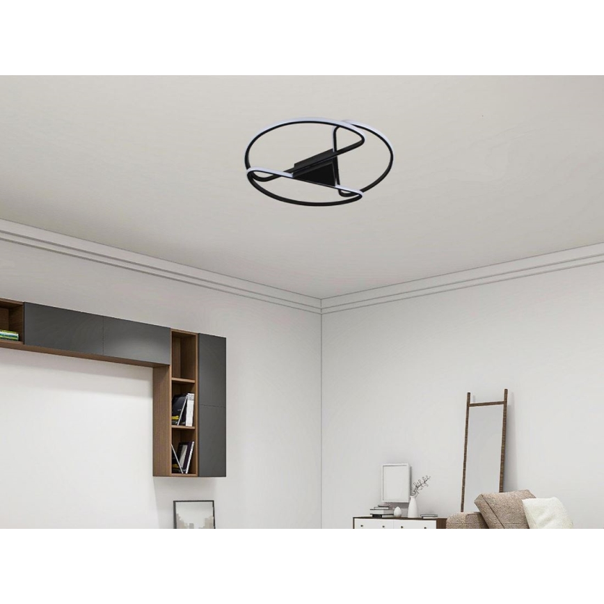 LED Dimbaar Plafondlamp LED/75W/230V 3000-6500K zwart + afstandsbediening