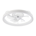 LED Dimbare plafondlamp met ventilator FARGO LED/37W/230V wit + afstandsbediening