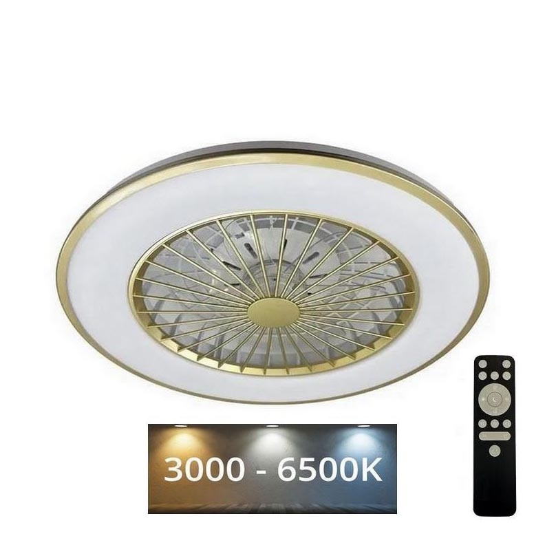 LED Dimbare plafondlamp met ventilator OPAL LED/48W/230V 3000-6500K + afstandsbediening