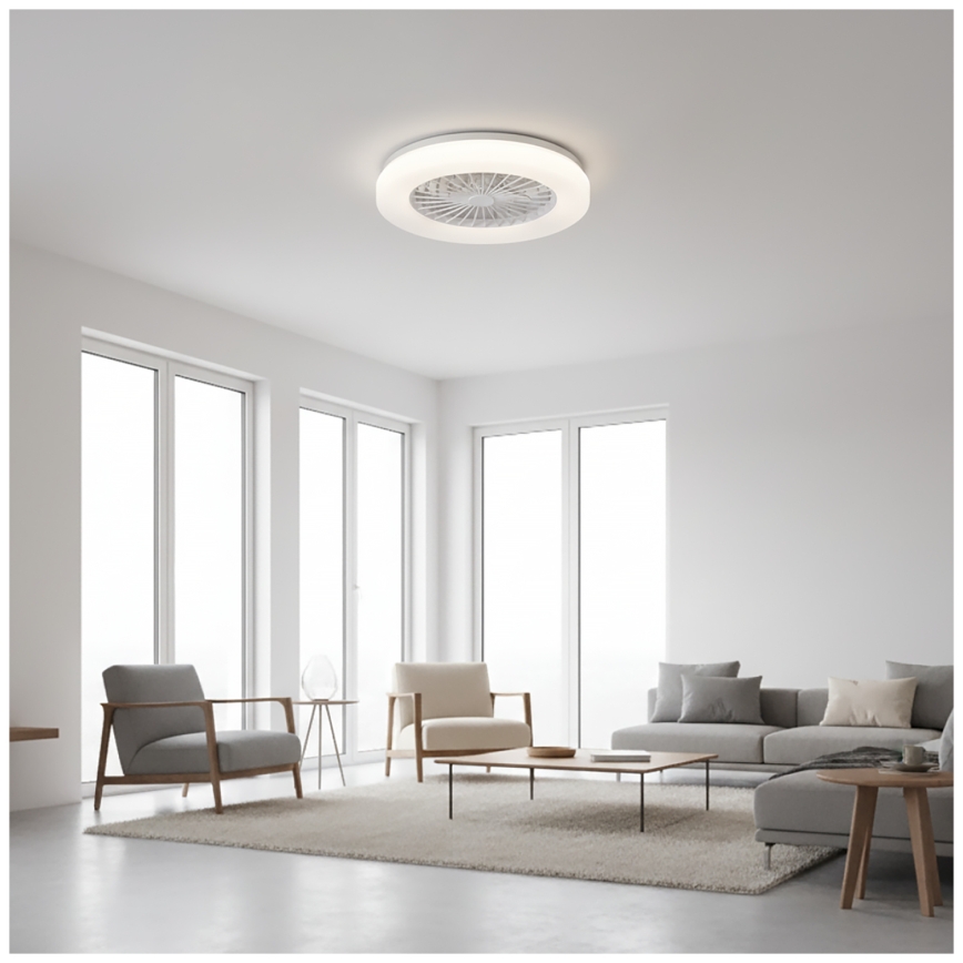 LED-dimbare plafondlamp met ventilator VENTELUX LED/24W/230V 3000/4000/6500K Ø 45 cm wit + afstandsbediening