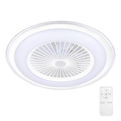 LED Dimbare plafondlamp met ventilator ZONDA LED/65W/230V wit + afstandsbediening