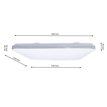 LED Dimbaar plafondlamp PALERMO LED/72W/230V + afstandsbediening