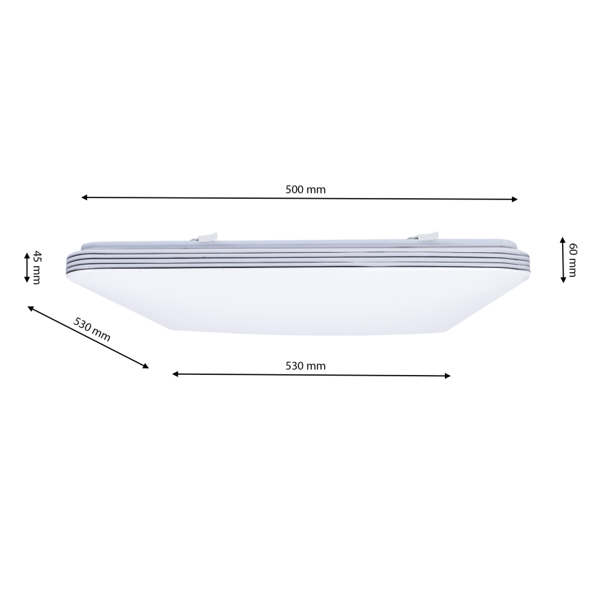 LED Dimbaar plafondlamp PALERMO LED/72W/230V + afstandsbediening