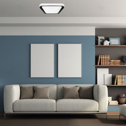 LED Dimbaar Plafondlamp QUADRO LED/38W/230V 3000-6000K wit/zwart + afstandsbediening