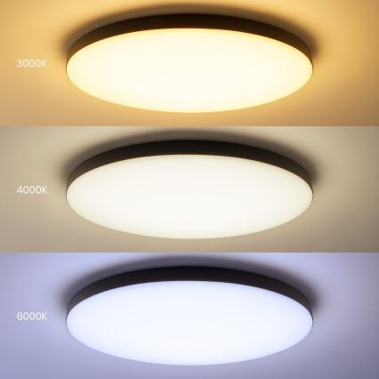 Dimbare LED-plafondlamp SIENA LED/80W/230V 3000-6000K Ø 75 cm zwart + afstandsbediening