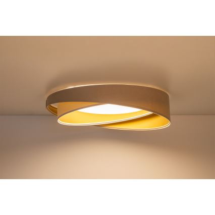 LED dimbare plafondlamp SMART GALAXY MODERN LED/24W/230V 3000-6500K Ø 55 cm beige/wit/goud + afstandsbediening